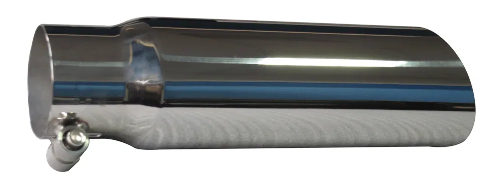206S – SPEEDFX Exhaust Tail Pipe Tip, 2-3/4 Inch Inlet 3-1/2 Inch Outlet Polished Stainless Steel Round Angled Cut Sh...